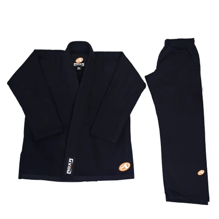 Black 400 GSM BJJ Kimono Full Suit – Heavy-Duty Gi by Aoxa Sports