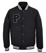 Black Varsity Letterman Jacket – Classic Sportswear by Aoxa Sports