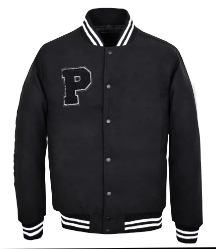 Black Varsity Letterman Jacket – Classic Sportswear by Aoxa Sports